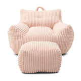 Giant Pink Corduroy Shredded Foam Bean Bag Chair - Omega Lifestyles