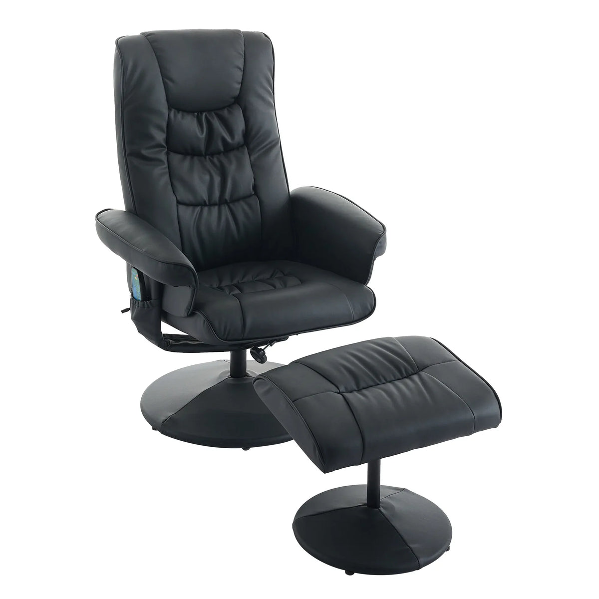PU Leather Recliner Chair With Ottoman Heated Massage - Omega Lifestyles