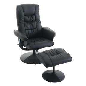 PU Leather Recliner Chair With Ottoman Heated Massage - Omega Lifestyles