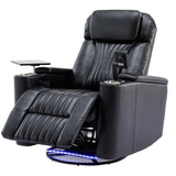 Power Swivel PU Leather Recliner Chair With Tray Table - Omega Lifestyles