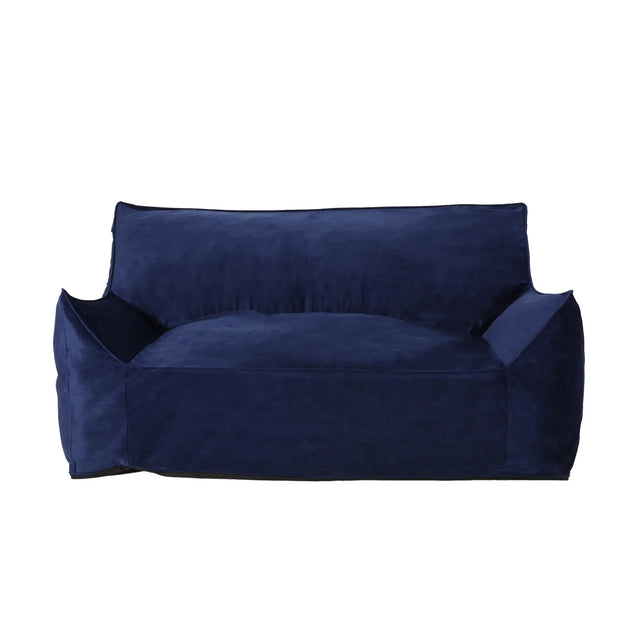 Oversized Velvet 2-Seater Foam Filled Bean Bag Chair - Omega Lifestyles