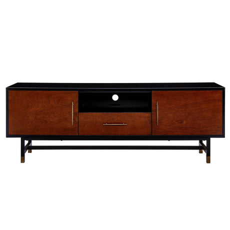 Midcentury Modern Black MDF Media Console Cabinet - Sleep Galleria