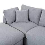 130-Inch Modular Chenille Fabric U-Shaped Sectional Sofa With Ottomans - Omega Lifestyles