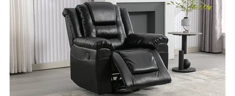Manual Rocking 360-Degree Swivel Recliner Chair With PU Upholstery - Omega Lifestyles