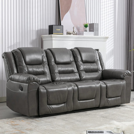 Home Theater 3-Seater Manual Recliner Chair With Cup Holders - Omega Lifestyles