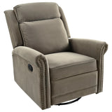 Light Brown Velvet 360° Swivel Adjustable Backrest Recliner - Omega Lifestyles