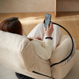 Adjustable Beige Soft Plush Rotating Lounge Chair - Omega Lifestyles