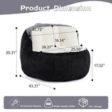 Multicolor Faux Fur Oversized Foam-Filled Bean Bag Chair - Omega Lifestyles