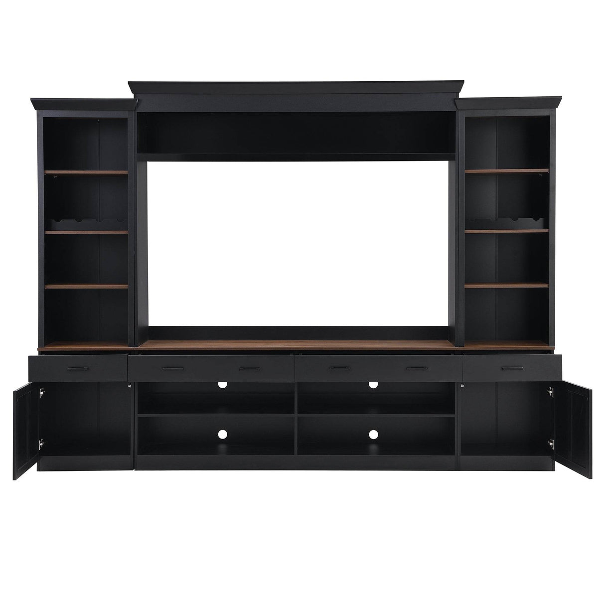 Farmhouse Mid-Century Walnut MDF TV Stand - Sleep Galleria