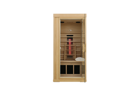 Single Mini Hemlock Wood Low EMF Far Infrared Sauna - Omega Lifestyles