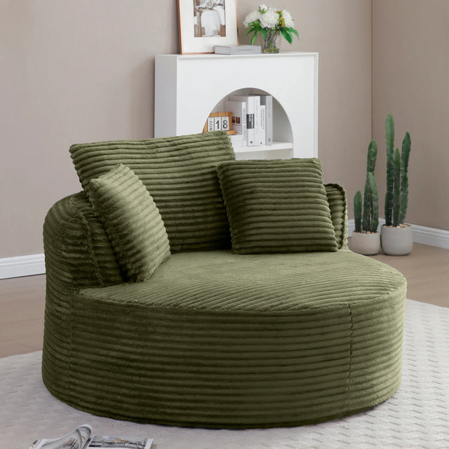 Modern Corduroy Boneless Floor Chair With Pillows - Omega Lifestyles