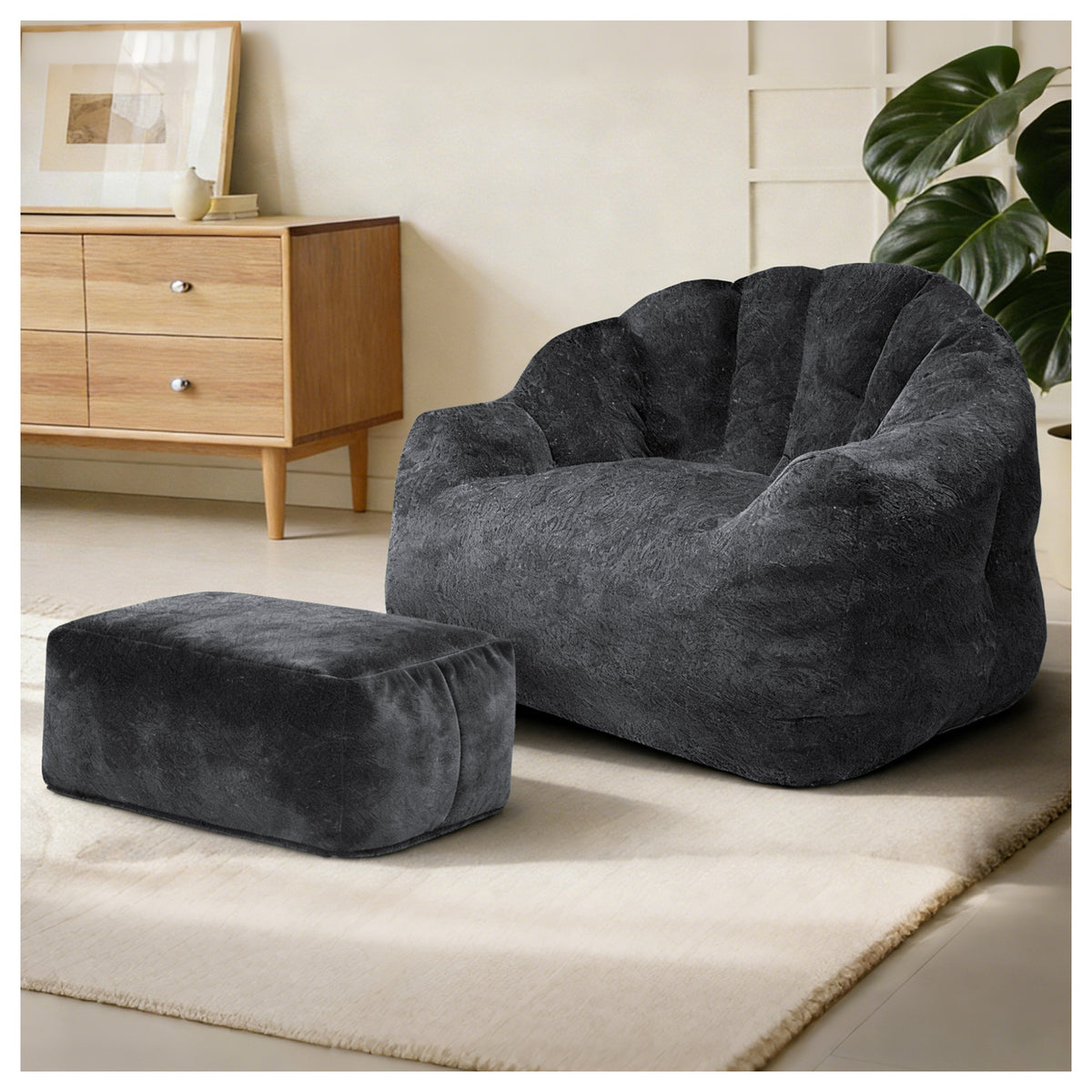 High Density Foam Filled Flannelette Bean Bag Chair