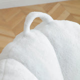 Shell-Shaped Faux Fur Foam Filled Bean Bag Chair With Footstool - Omega Lifestyles