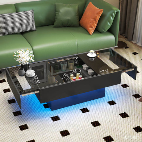 Extendable Coffee Table With Sliding Top And Storage Compartment - Sleep Galleria
