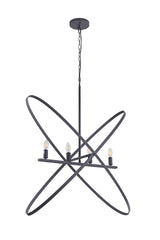 Matte Black Brass 4-Light Atom Pendant Lighting Fixture