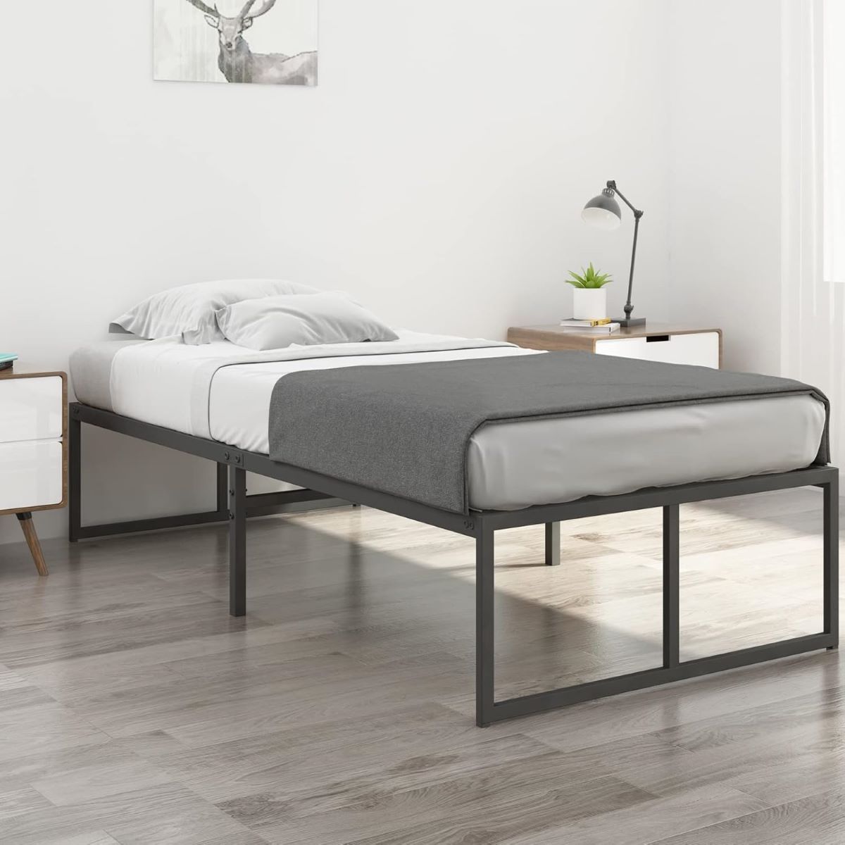 Twin XL 16-Inch Heavy-Duty Metal Platform Bed Frame