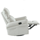 PU Reclining Rocking Chair With 360° Swivel And Footrest - Omega Lifestyles