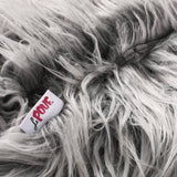 Silver Gray Faux Fur Modern Glam Bean Bag Chair - Omega Lifestyles