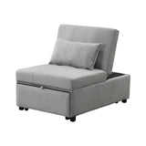 Multifunctional Gray Velvet Folding Ottoman Sofa Bed - Omega Lifestyles