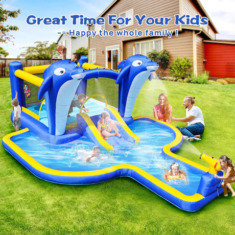8-in-1 Inflatable Water Park Slide Trampoline Playhouse - Omega Lifestyles