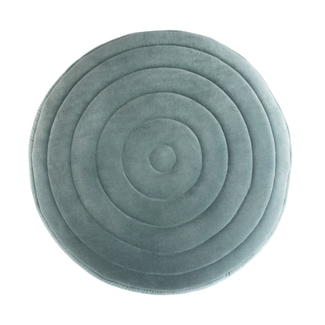 Turquoise Velvet Round Pouf Accent Seating Furniture - Omega Lifestyles