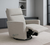 Beige Upholstered Manual Swivel Recliner Chair - Omega Lifestyles