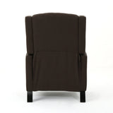 Coffee Fabric Push Back Recliner Chair With Birch Wood Legs - Omega Lifestyles