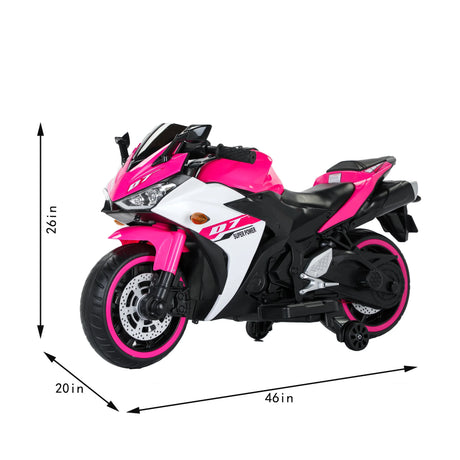 12V Pink Kids Electric Ride On Motorcycle With Lights - Omega Lifestyles
