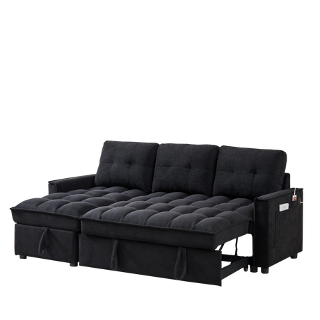 Chenille Reclining Sleeper Sofa Bed With Storage - Omega Lifestyles