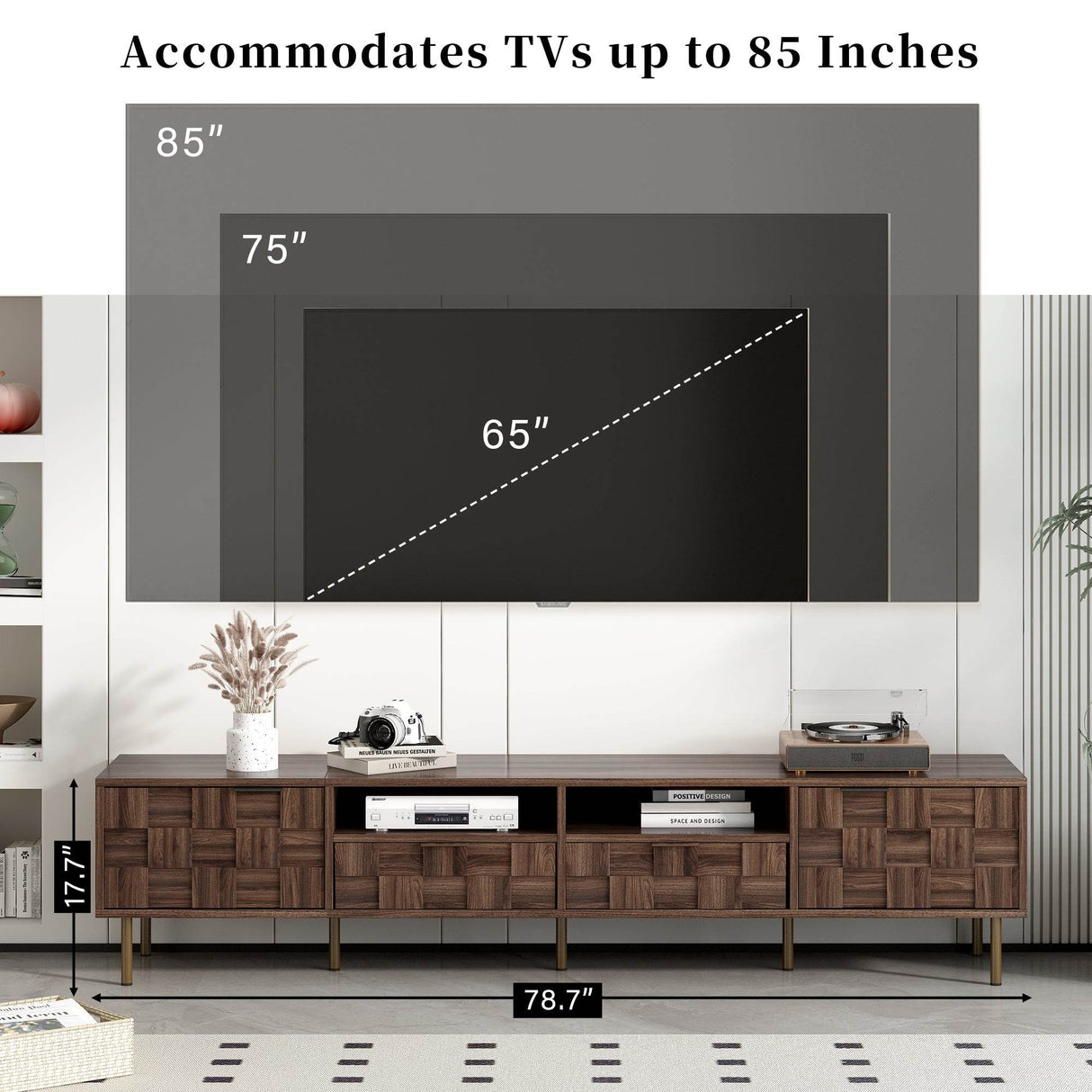 Mid Century Modern TV Stand With Storage Drawers - Sleep Galleria