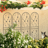 Set of 4 Black Iron Metal Garden Trellis 71-Inch