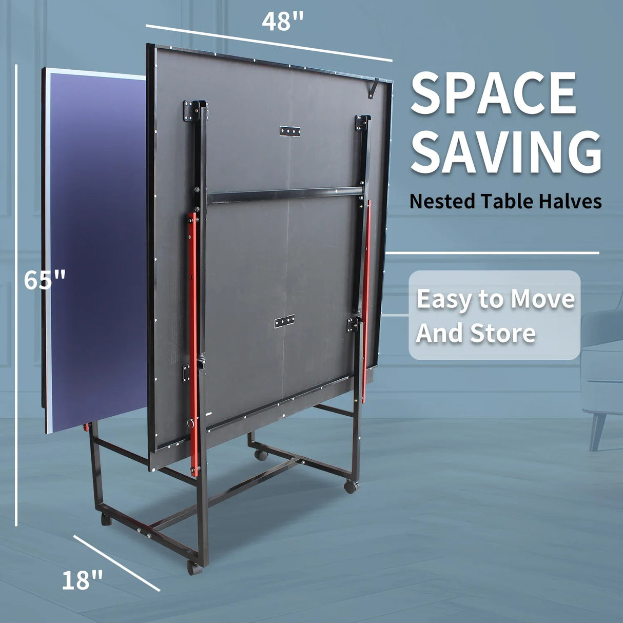 Foldable Mid-Size Portable Table Tennis Table Set - Omega Lifestyles