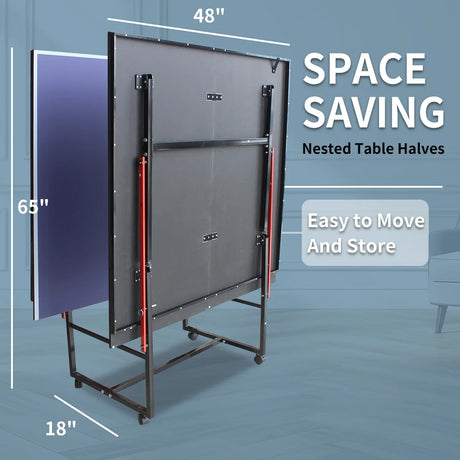 Foldable Mid-Size Portable Table Tennis Table Set - Omega Lifestyles
