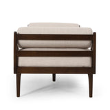 Beige Fabric Button Tufted Bentwood Chaise Lounge - Omega Lifestyles