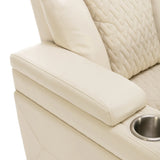 Power PU Leather Recliner Chair With Tray Table USB Port - Omega Lifestyles