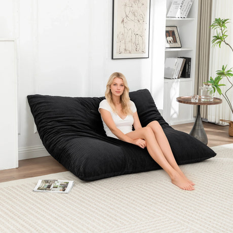 Soft Corduroy Foam Floor Bean Bag Chair - Omega Lifestyles