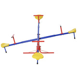 4-Seater Kids Outdoor Metal 360-Degree Spinning Seesaw - Omega Lifestyles