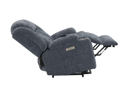 Blue Chenille Power Lift Recliner With Heating Massage - Omega Lifestyles