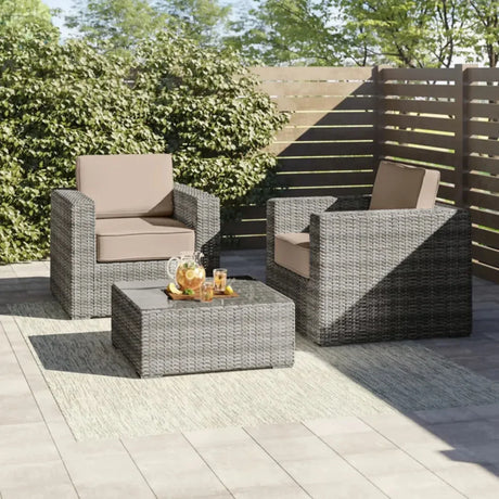 2-Person Weather-Resistant Rattan Wicker Seating Set With Cushions - Omega Lifestyles