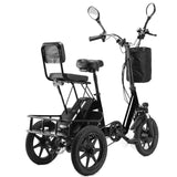 Adult Folding Electric 350W Motor 2-Seat Carbon Steel Trike - Omega Lifestyles