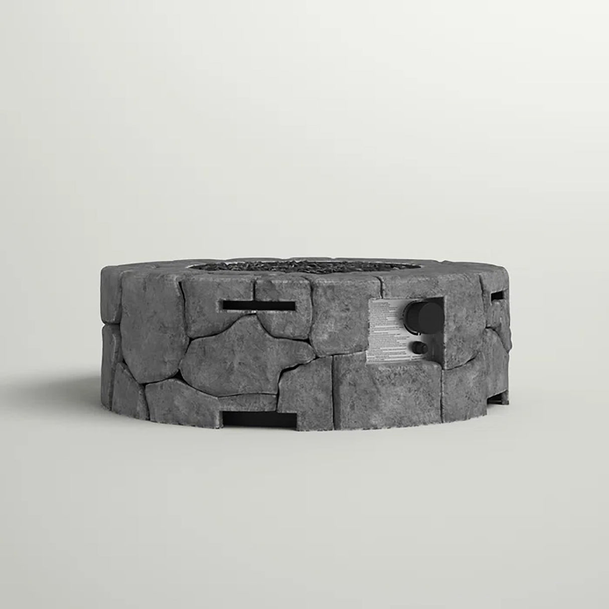 Fiber Reinforced Concrete Modern Outdoor 28-Inch Fire Pit