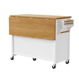 Classic Vintage Embossed White Kitchen Island On Wheels - Omega Lifestyles