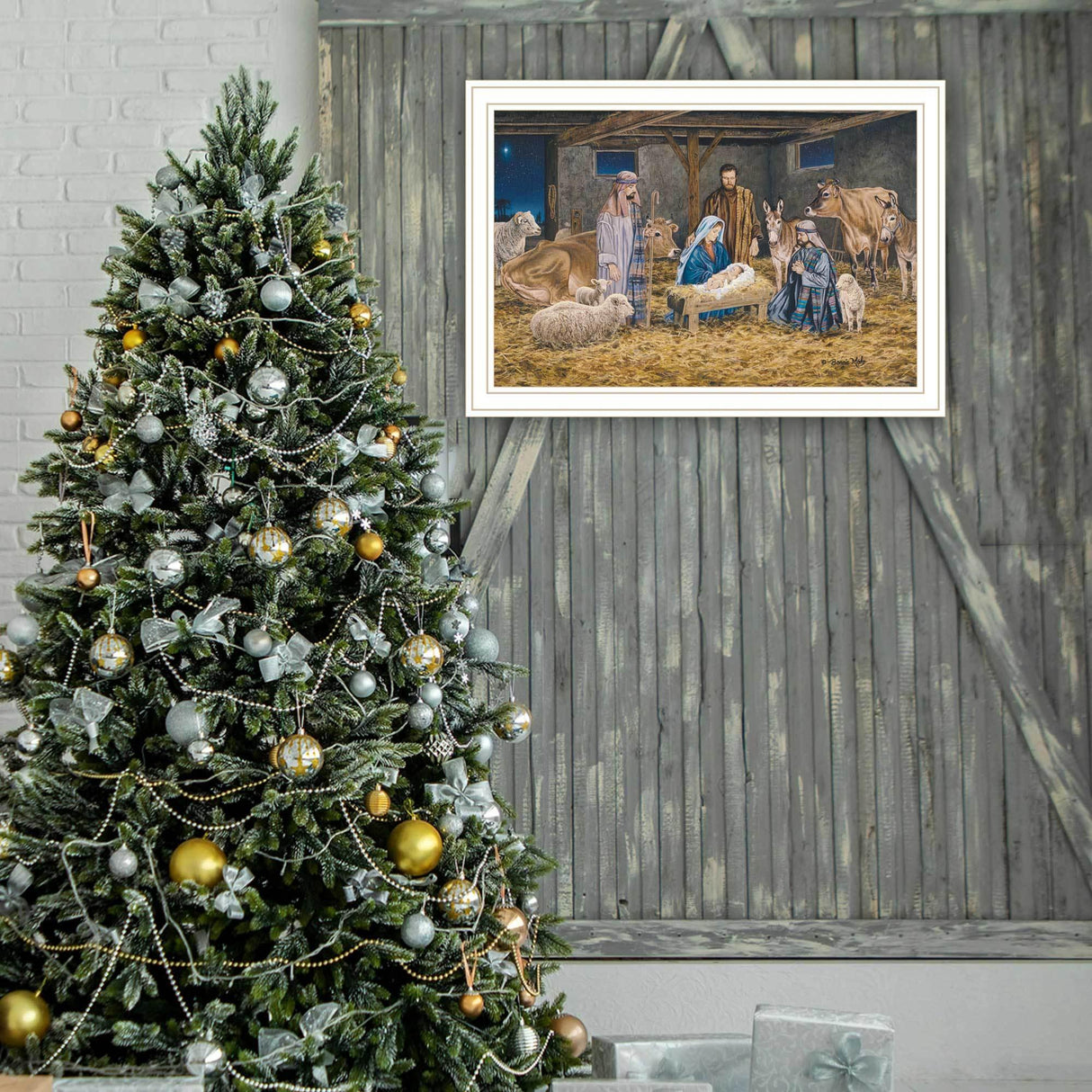 Framed The Birth Of Christ Nativity Wall Art - Omega Lifestyles