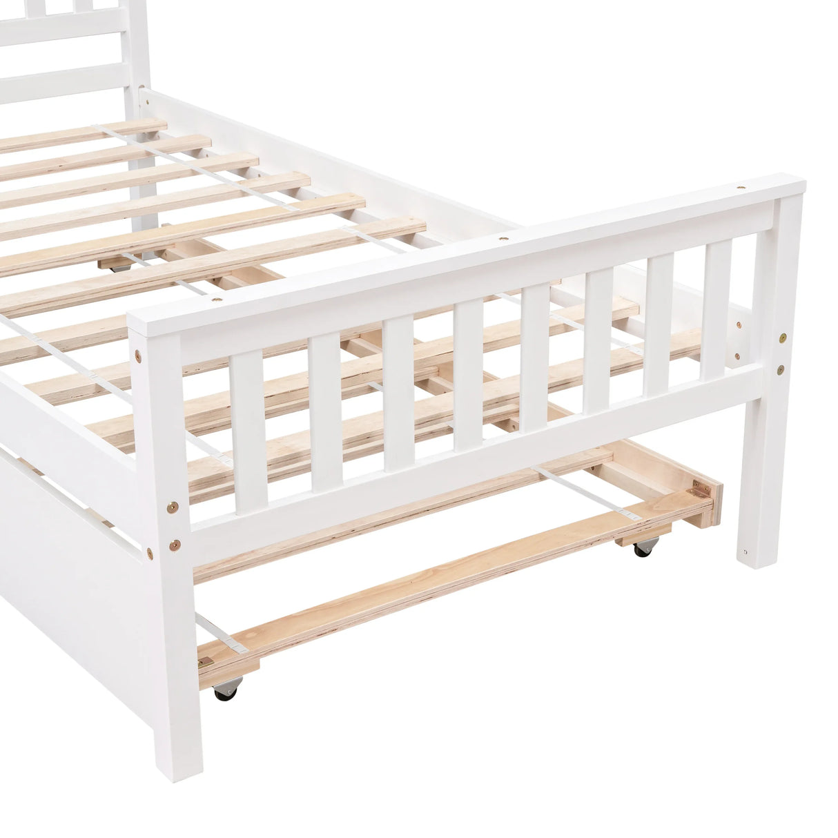 Twin Platform Bed Frame With Pull-Out Trundle - Omega Lifestyles