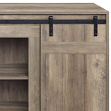 Gray Washed Synthetic Wood Barn Door TV Stand - Omega Lifestyles
