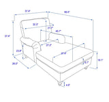 Medium Firm Chenille Upholstery Foam Large Chaise Lounge - Omega Lifestyles