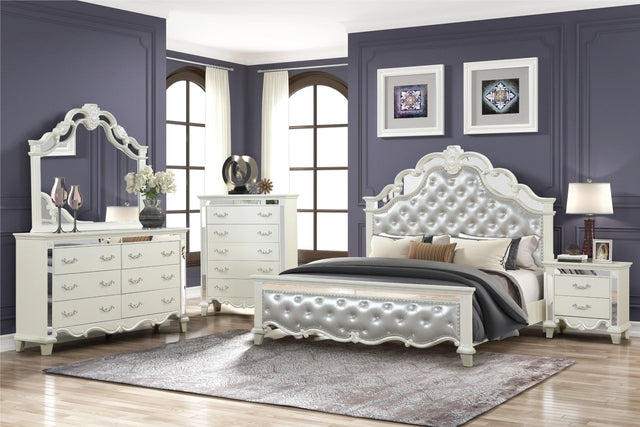 Contemporary Upholstered Tufted Wood Queen Bed Frame - Omega Lifestyles