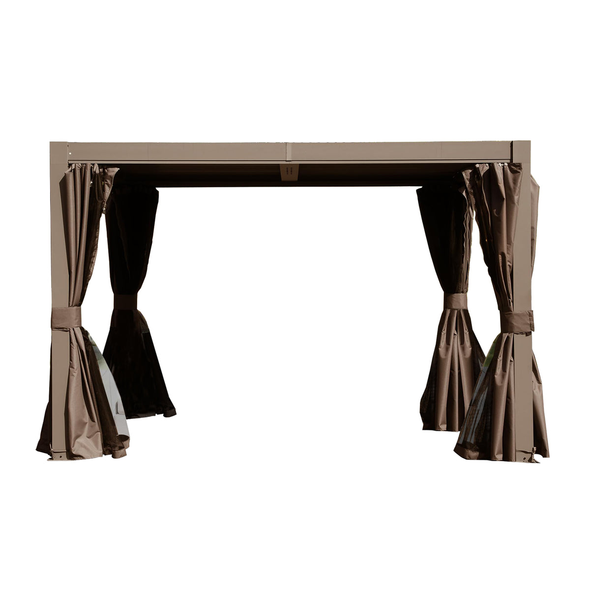 10x10-Foot Brown Aluminum Outdoor Louvered Pergola