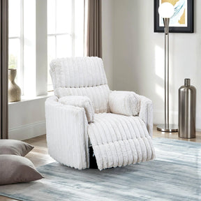 Contemporary White Power Recliner Swivel Glider Chair - Omega Lifestyles