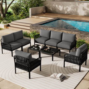 9-Piece Modern Outdoor Patio Sectional Furniture Set - Omega Lifestyles
